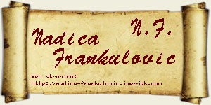 Nadica Frankulović vizit kartica